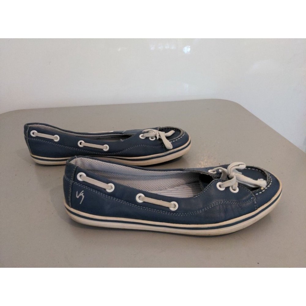 Viley Girls Leather Boat Shoes size 4; Real leather with mesh lining - Picture 5 of 7